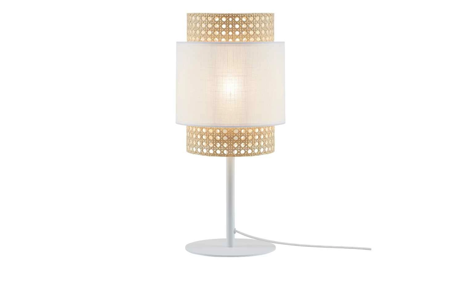 Tischleuchte, 1-flammig, Wiener Geflecht weiß – Bild 4