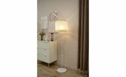 Stehleuchte, 1-flammig, Wiener Geflecht weiß