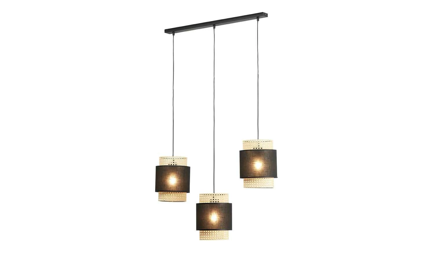 Pendelleuchte 3-flammig, Wiener Geflecht schwarz – Bild 4