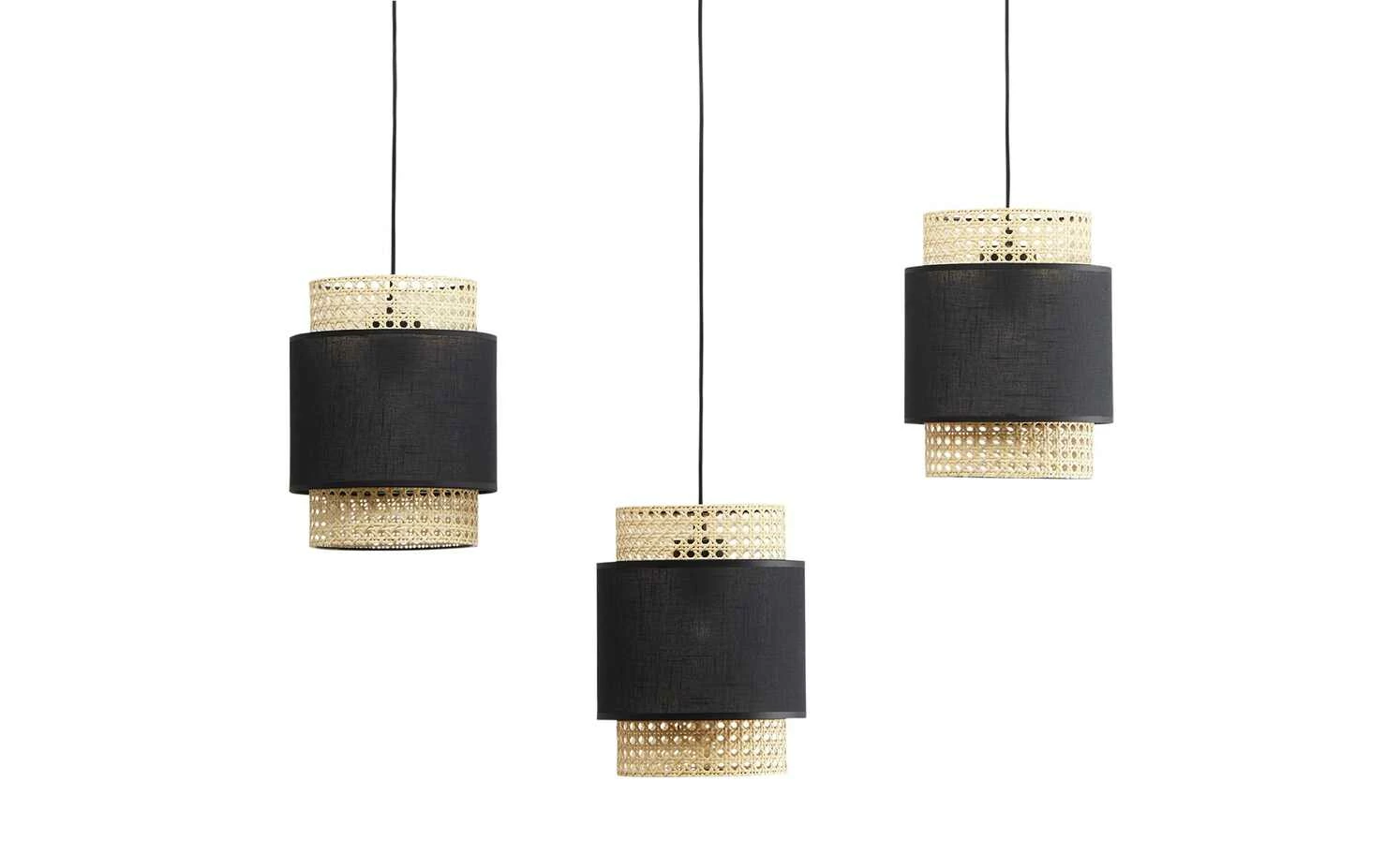 Pendelleuchte 3-flammig, Wiener Geflecht schwarz – Bild 3