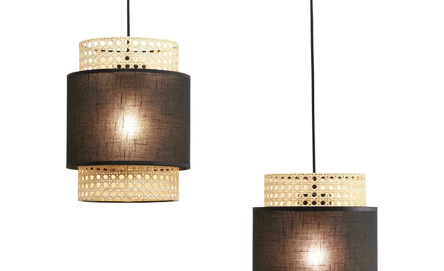 Pendelleuchte 3-flammig, Wiener Geflecht schwarz – Bild 6