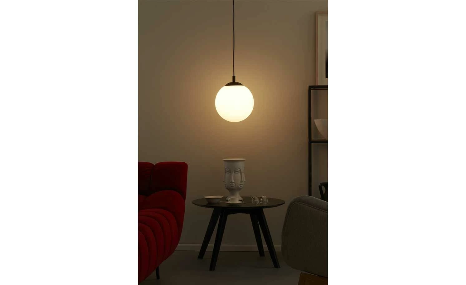 Wofi Pendelleuchte, 1-flammig, Glaskugel ´mittel´ | 25|cm