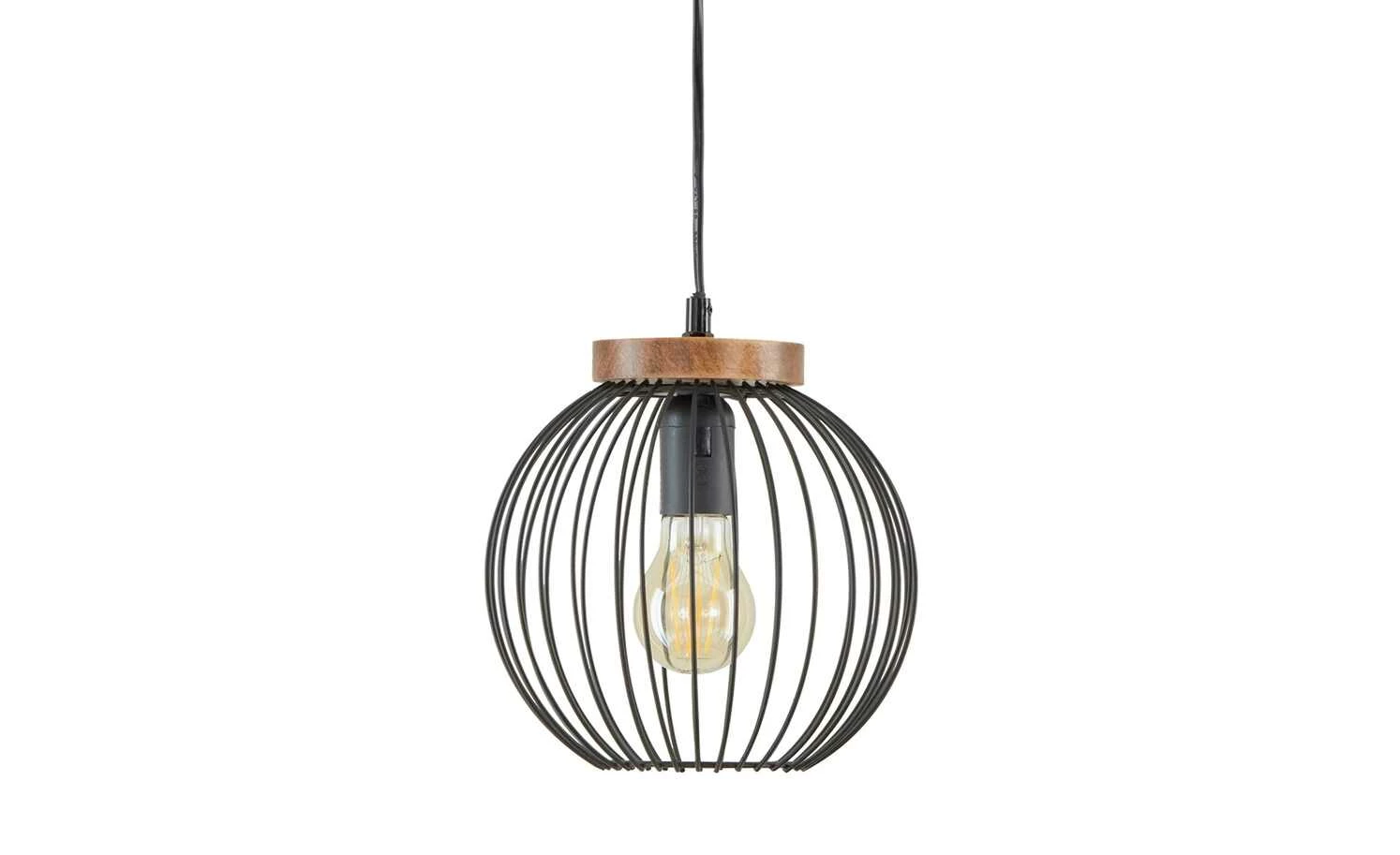 Pendelleuchte, 1-flammig, Draht schwarz