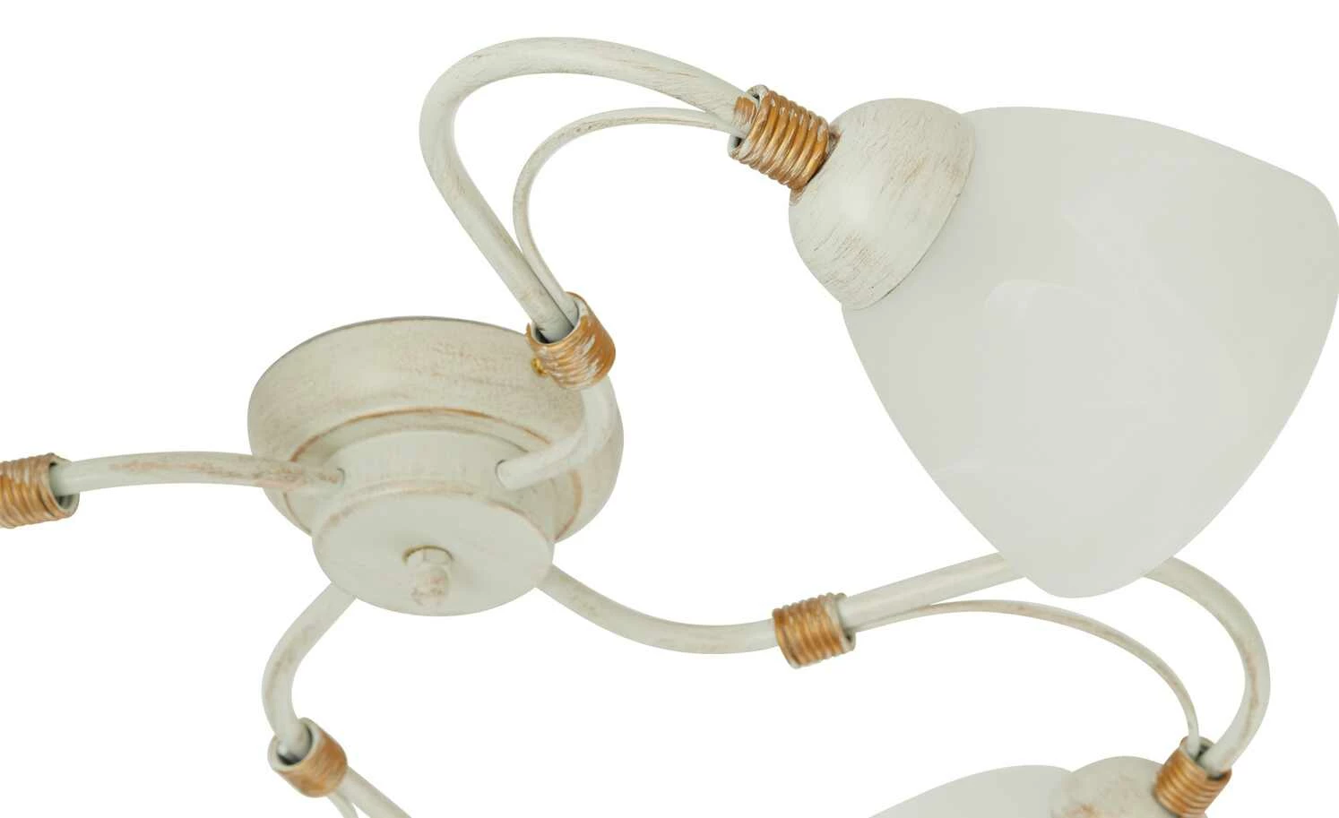 Deckenleuchte, 4-flammig, elfenbein/goldfarben – Bild 4