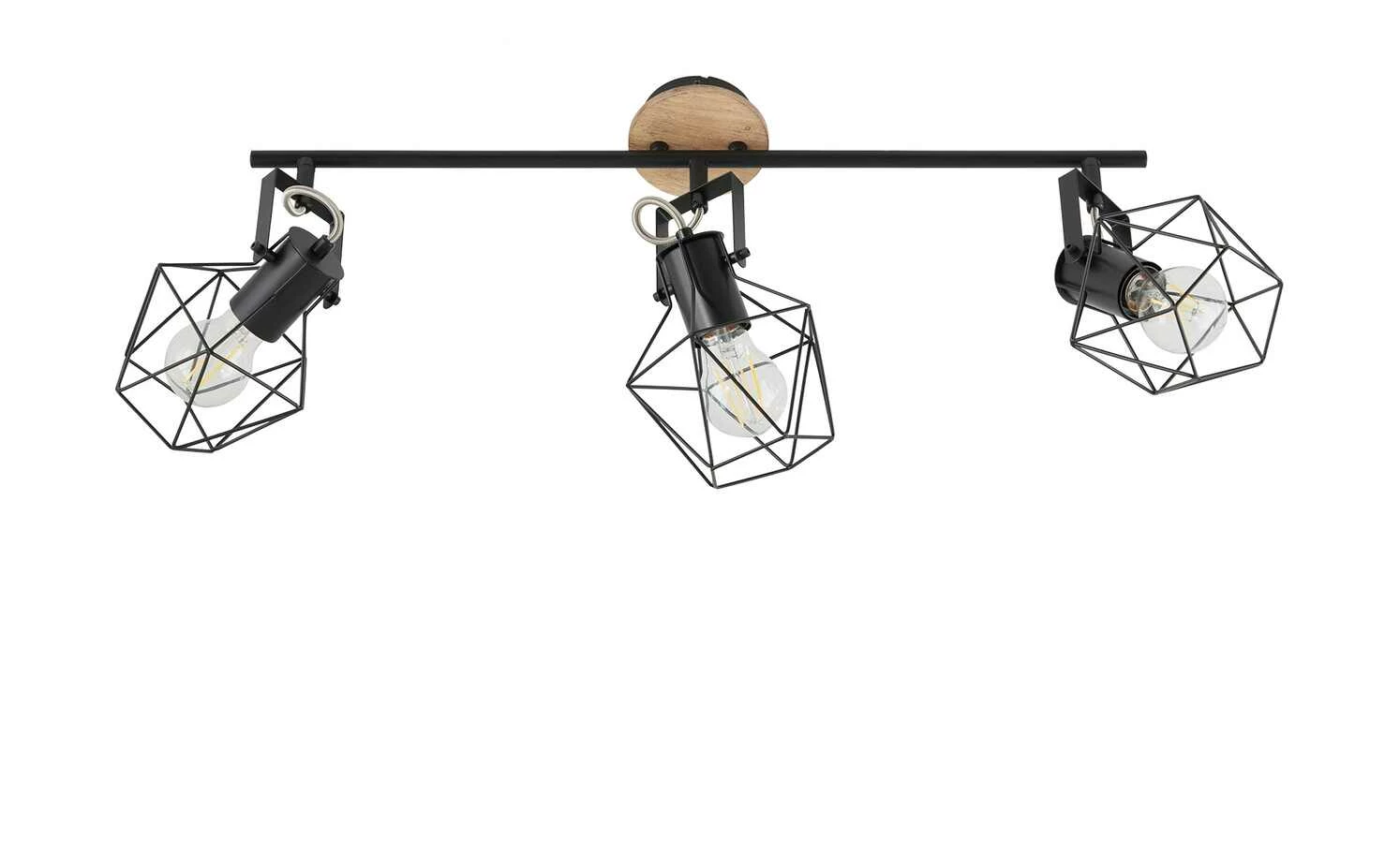 Paul Neuhaus Deckenstrahler, 3-flammig, Rubber Wood/Drahtgestell – Bild 5