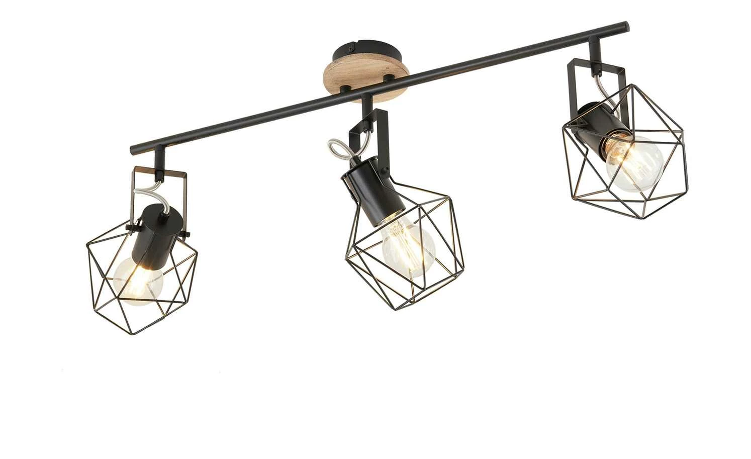 Paul Neuhaus Deckenstrahler, 3-flammig, Rubber Wood/Drahtgestell – Bild 6