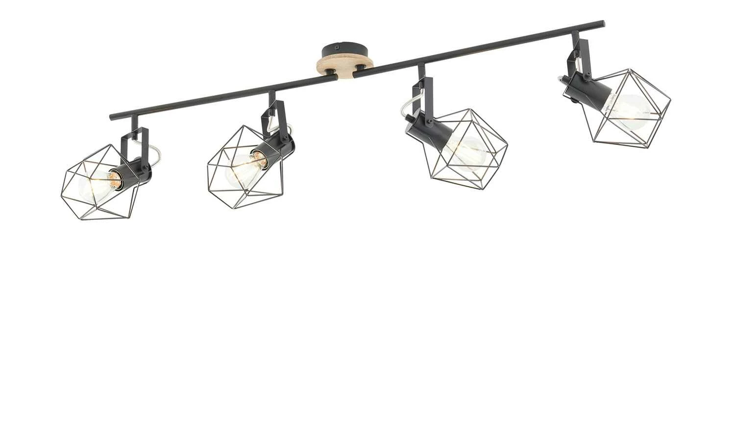 Paul Neuhaus Deckenstrahler, 4-flammig, Rubber Wood / Drahtgestell – Bild 3