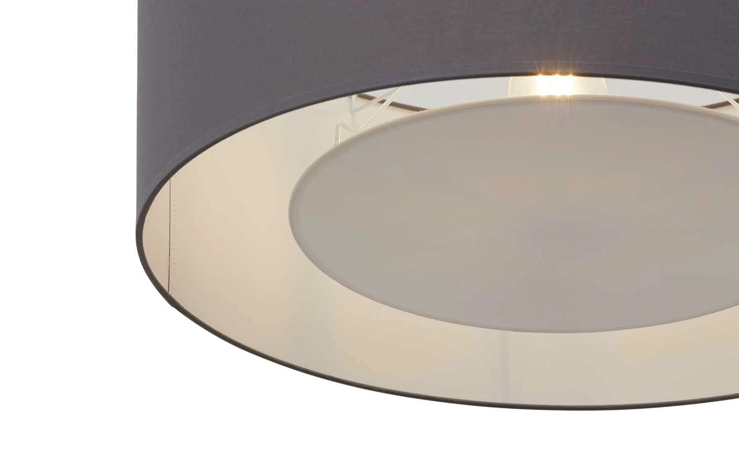 Pendelleuchte, 1-flammig, Stoff grau – Bild 6