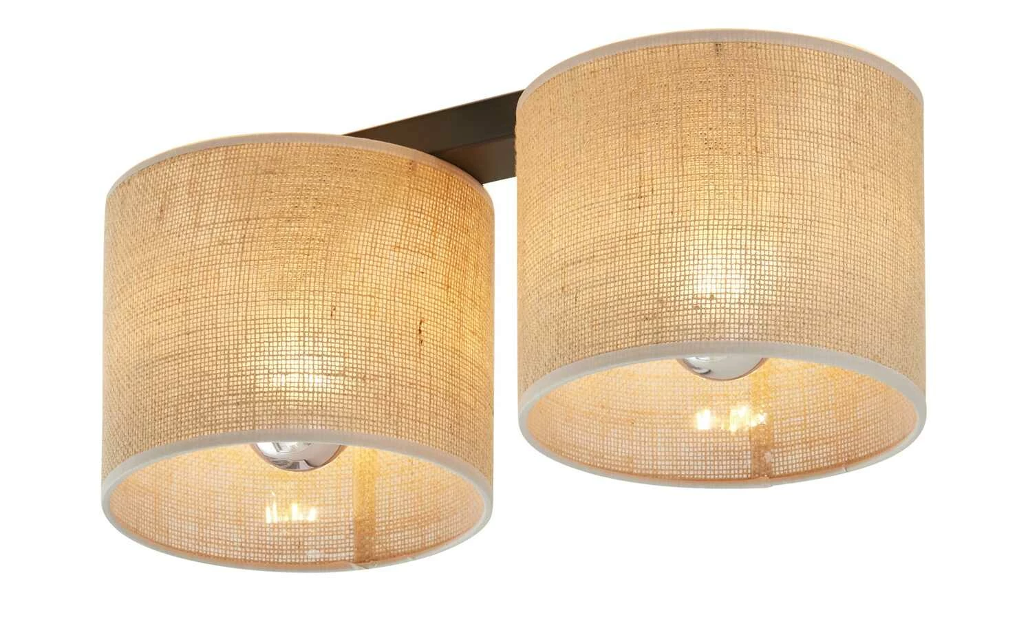 Deckenleuchte, 2-flammig mit Schirmen aus Jute – Bild 3