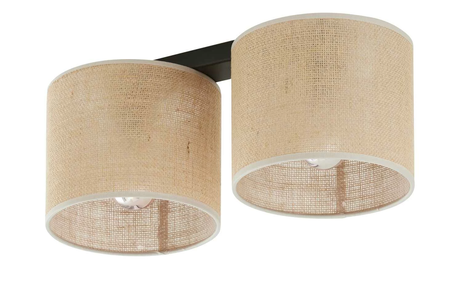 Deckenleuchte, 2-flammig mit Schirmen aus Jute – Bild 2
