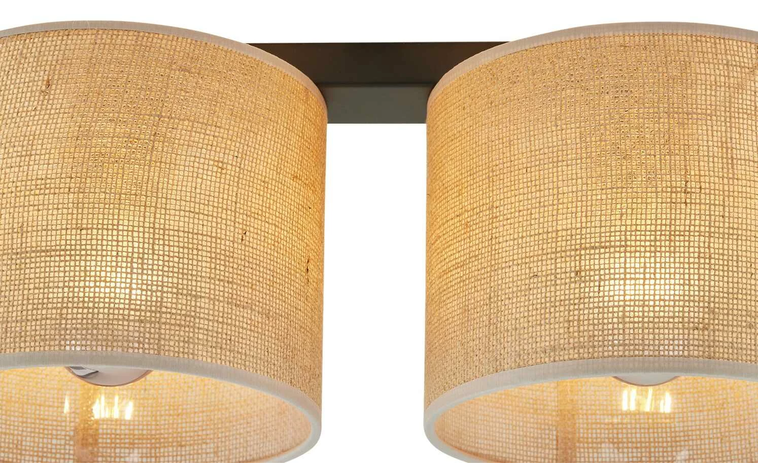 Deckenleuchte, 2-flammig mit Schirmen aus Jute – Bild 4