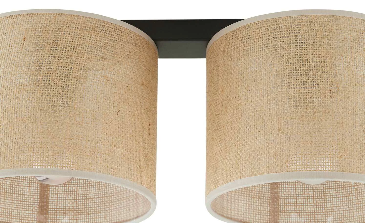 Deckenleuchte, 2-flammig mit Schirmen aus Jute – Bild 5