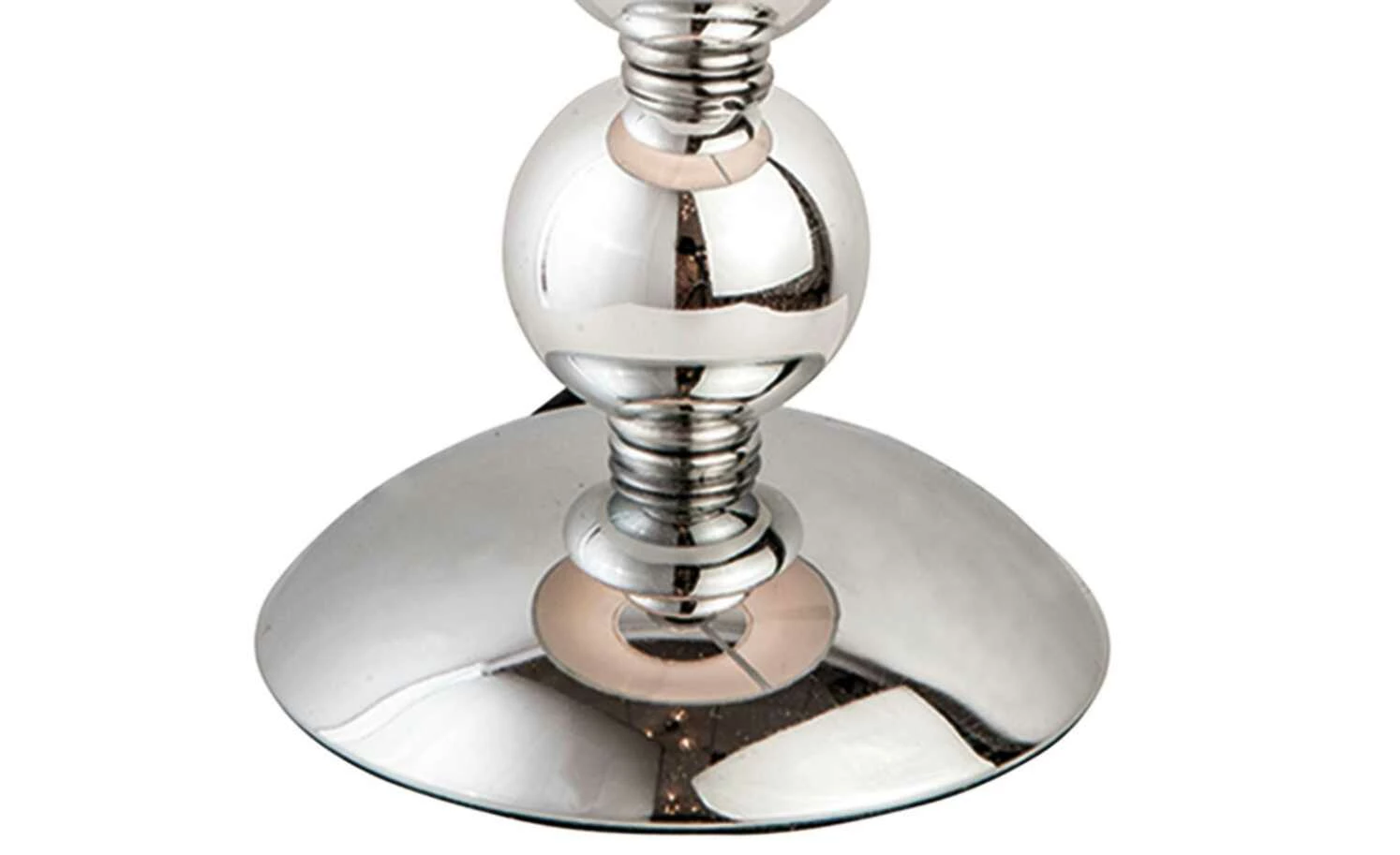 Tischleuchte, 1-flammig, chrom mit Stoffschirm – Bild 2