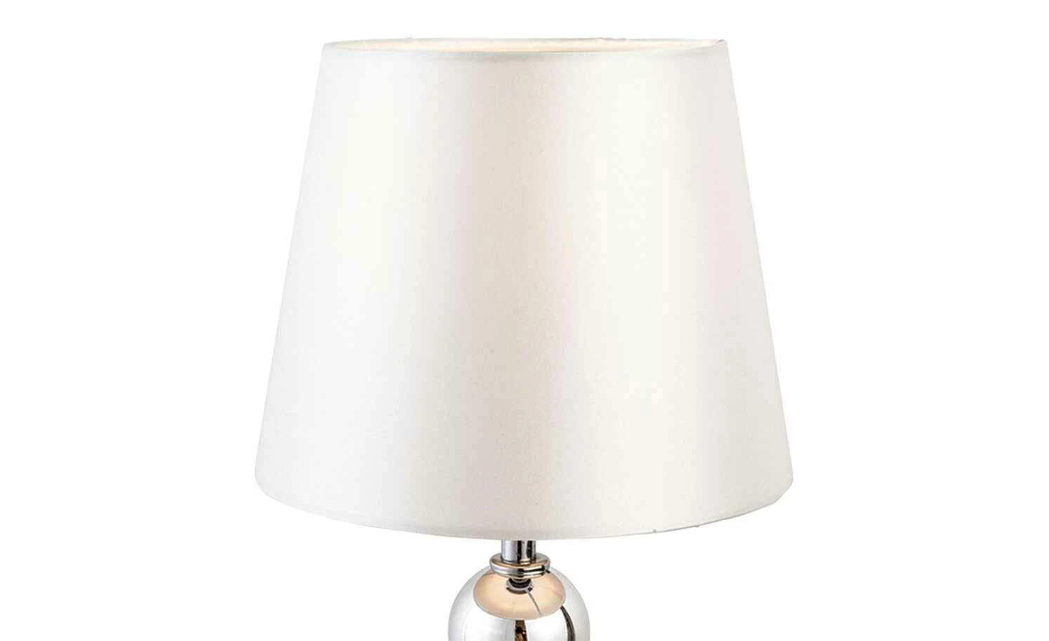 Tischleuchte, 1-flammig, chrom mit Stoffschirm – Bild 3