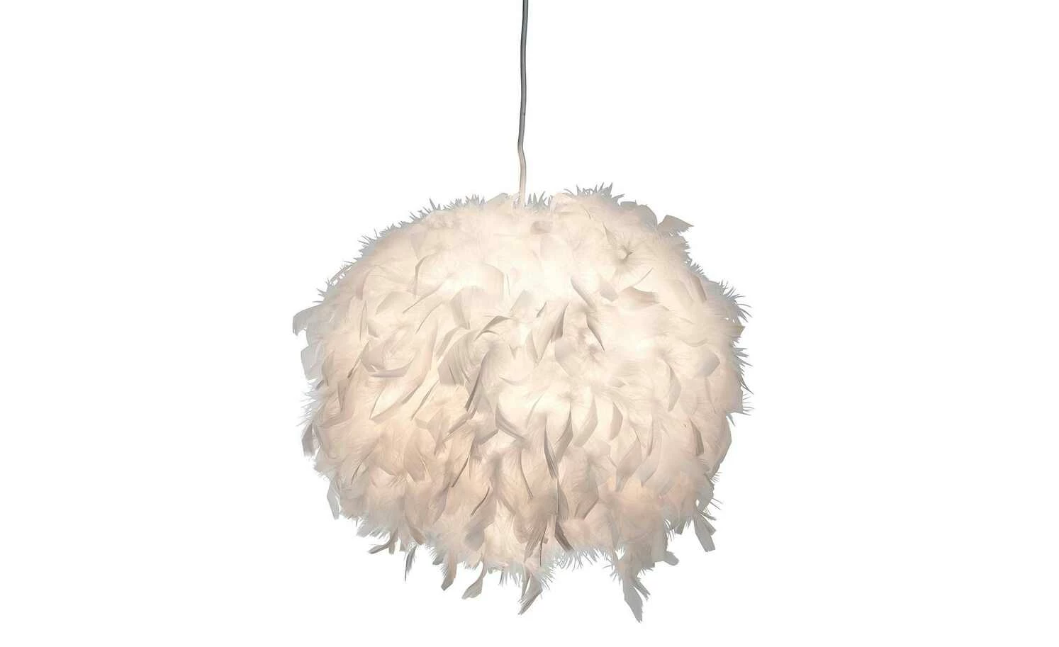 Pendelleuchte, 1-flammig, Federn weiß `klein`
