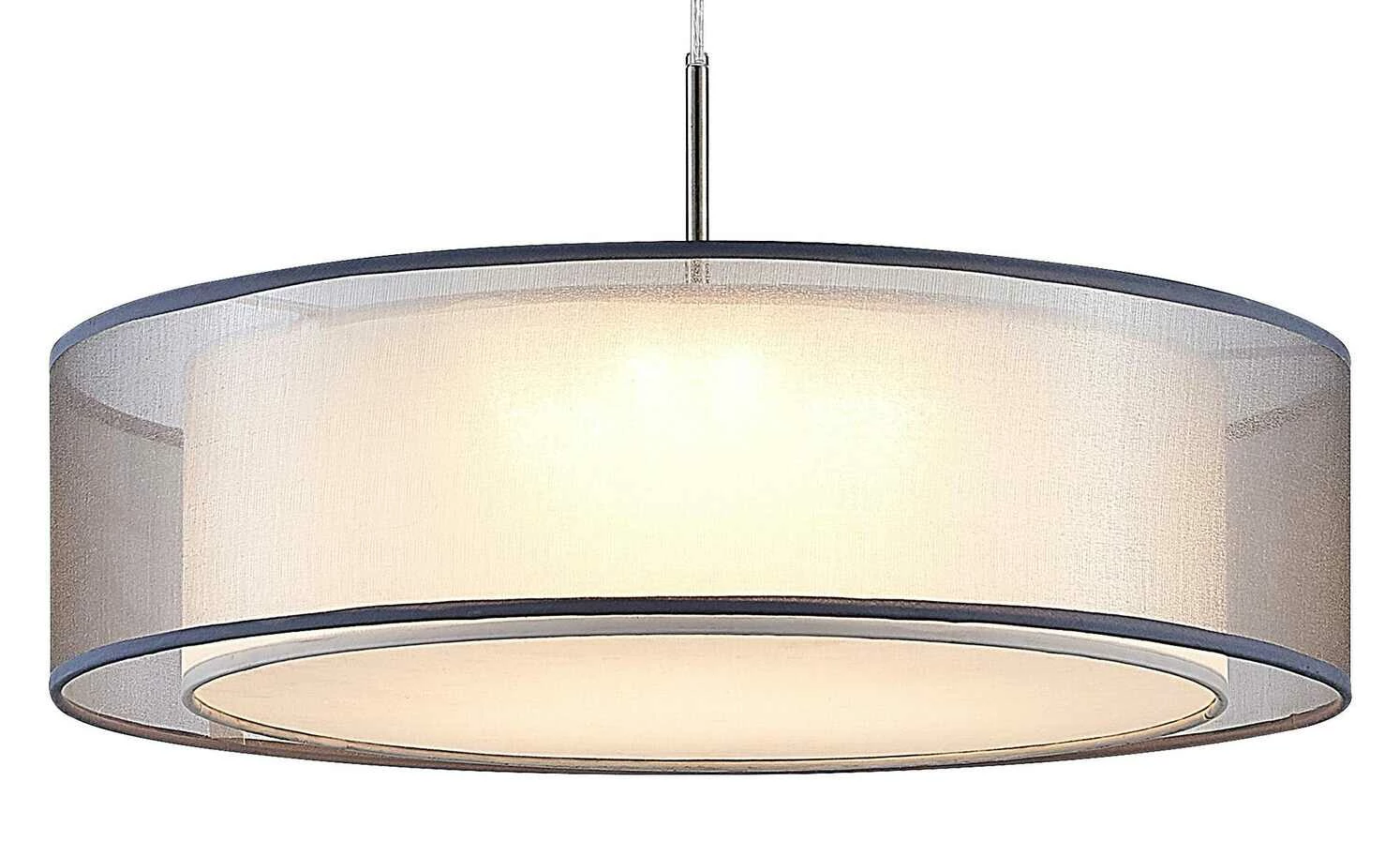 LED-Pendelleuchte, Stoffschirm grau