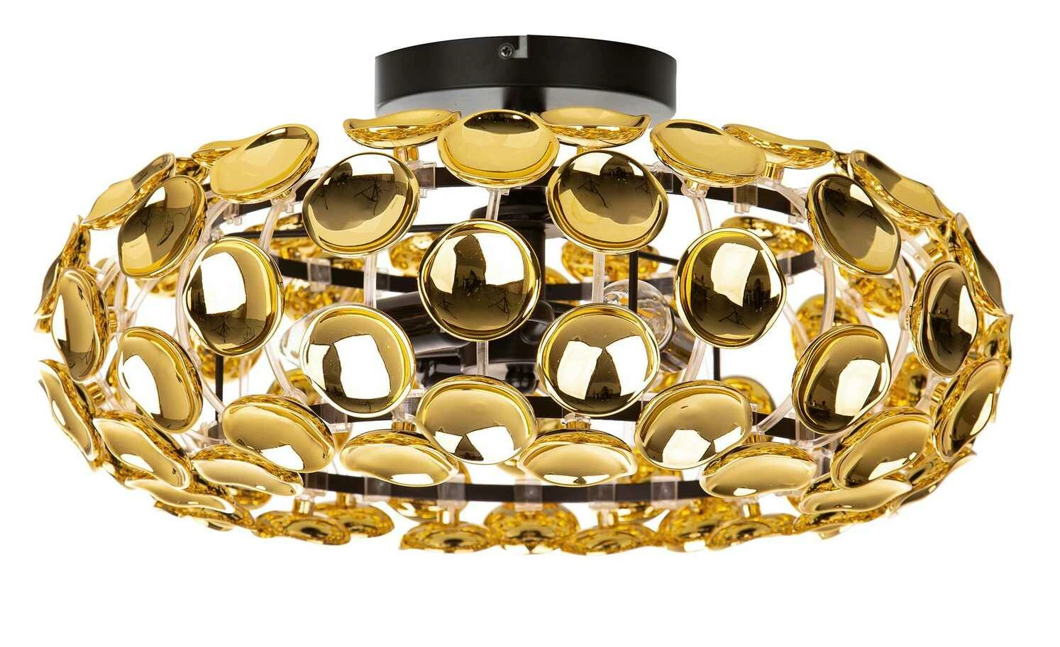 Deckenleuchte, 3-flammig, goldfarben/schwarz