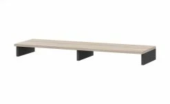 uno LED-Beleuchtungs-Set mit TV-Bühne Onyx | Graphitgrau / Eiche sägerau (Nachbildung)