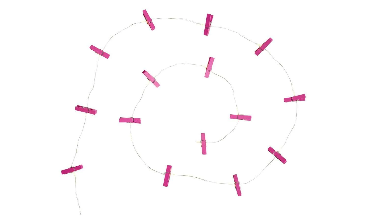 LED Lichterkette inkl. 20 Klammern | Pink – Bild 3