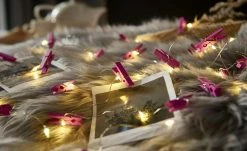 LED Lichterkette inkl. 20 Klammern | Pink