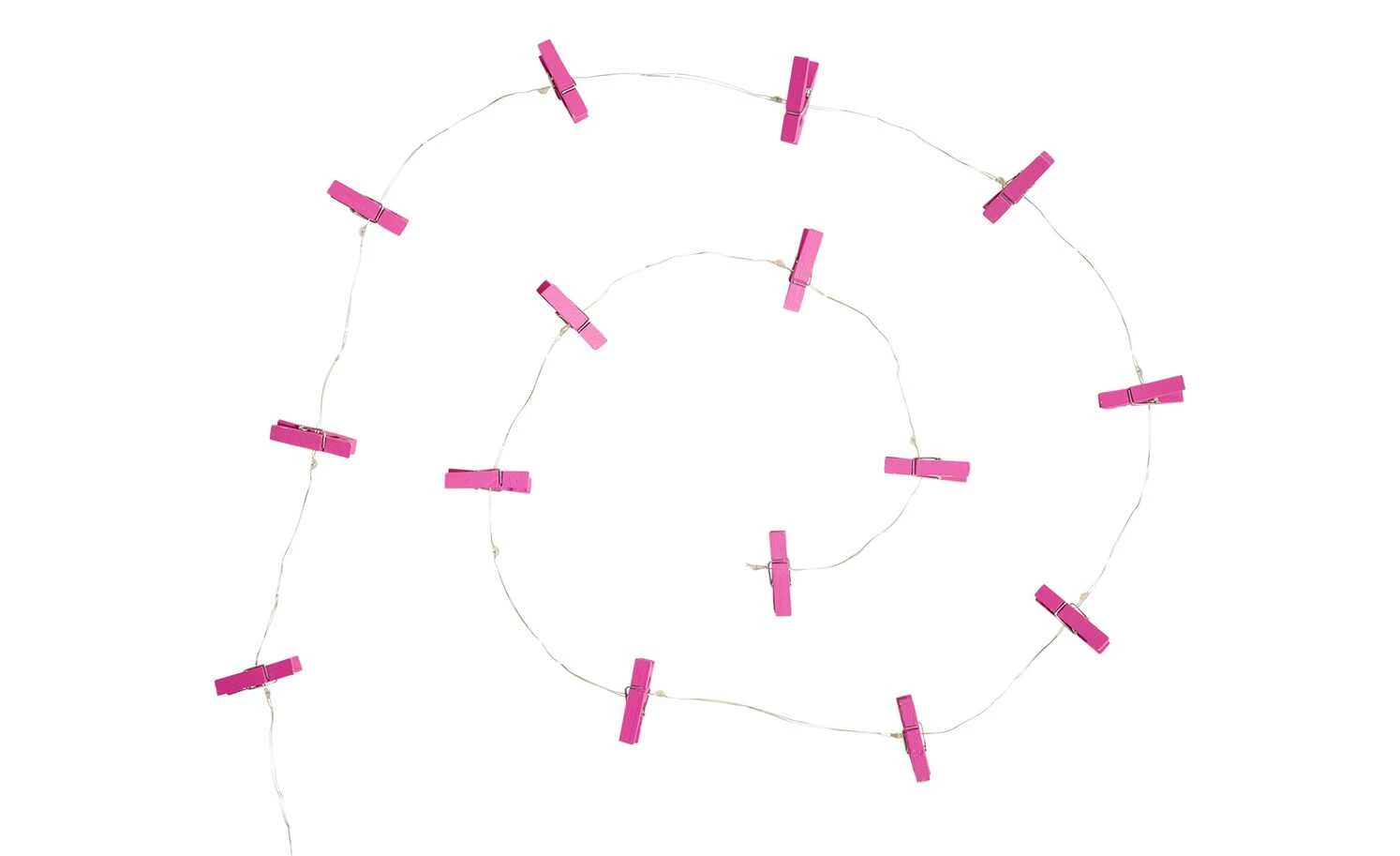 LED Lichterkette inkl. 20 Klammern | Pink – Bild 5