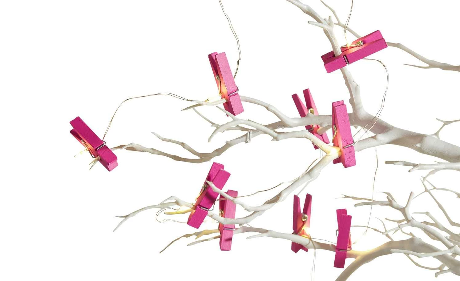 LED Lichterkette inkl. 20 Klammern | Pink – Bild 2