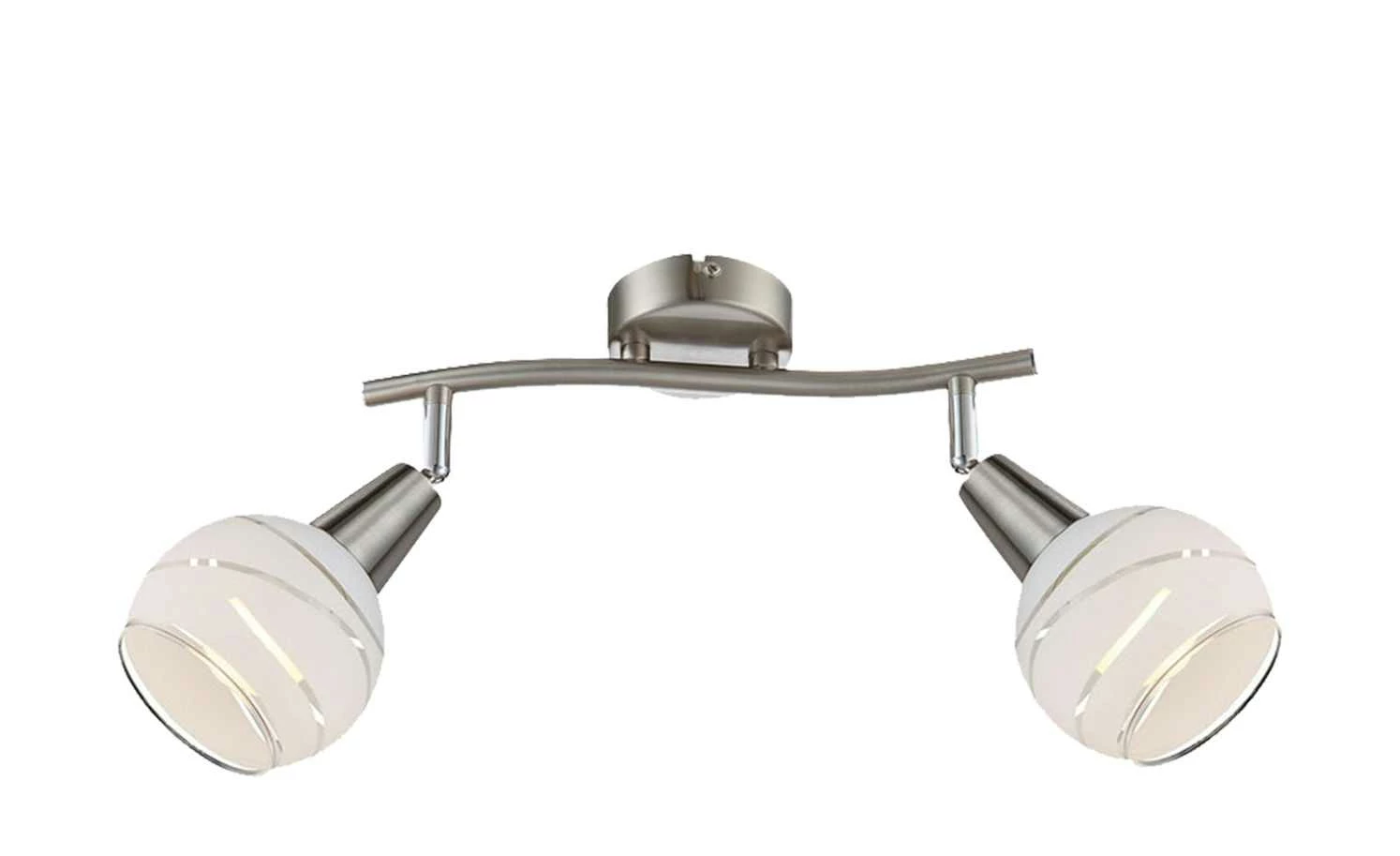 Deckenstrahler, 2-flammig, Glas weis/transparent – Bild 2