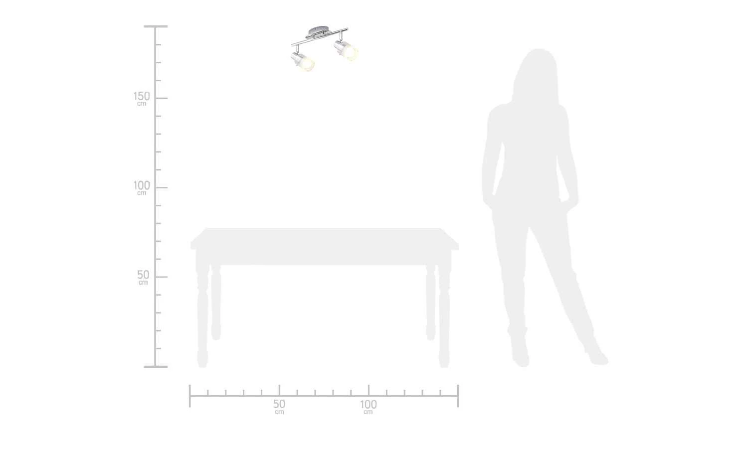 KHG LED-Deckenstrahler, 2-flammig Glas teilsatiniert – Bild 6
