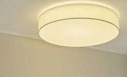 KHG LED-Deckenleuchte Stoffschirm, weiß