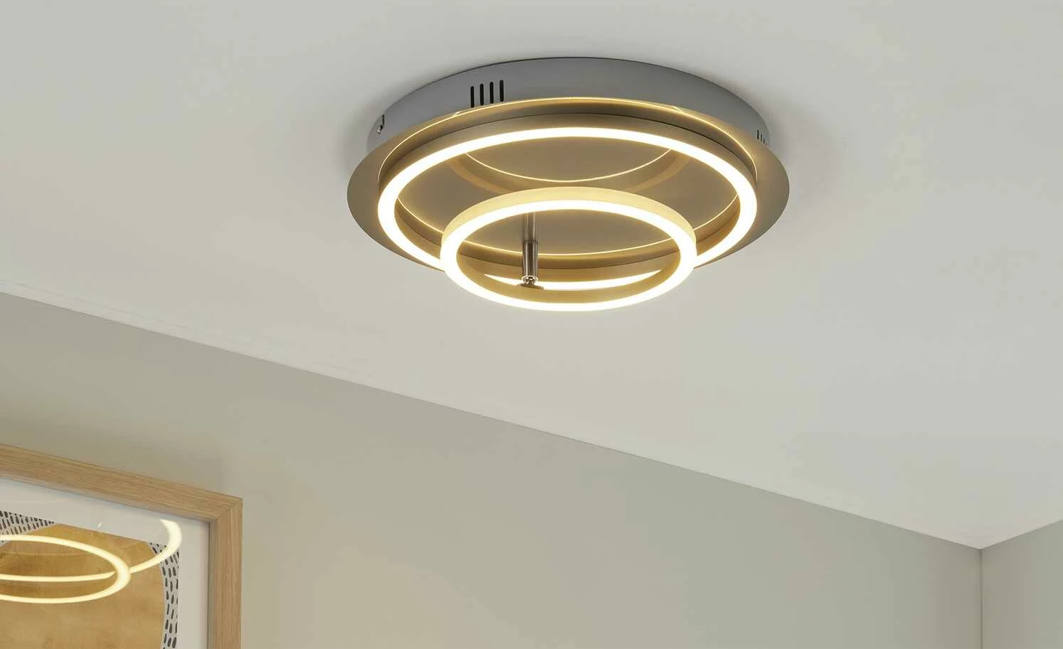 Meisterleuchten LED-Deckenleuchte, 2-flammig, chrom ´2 Ringe´