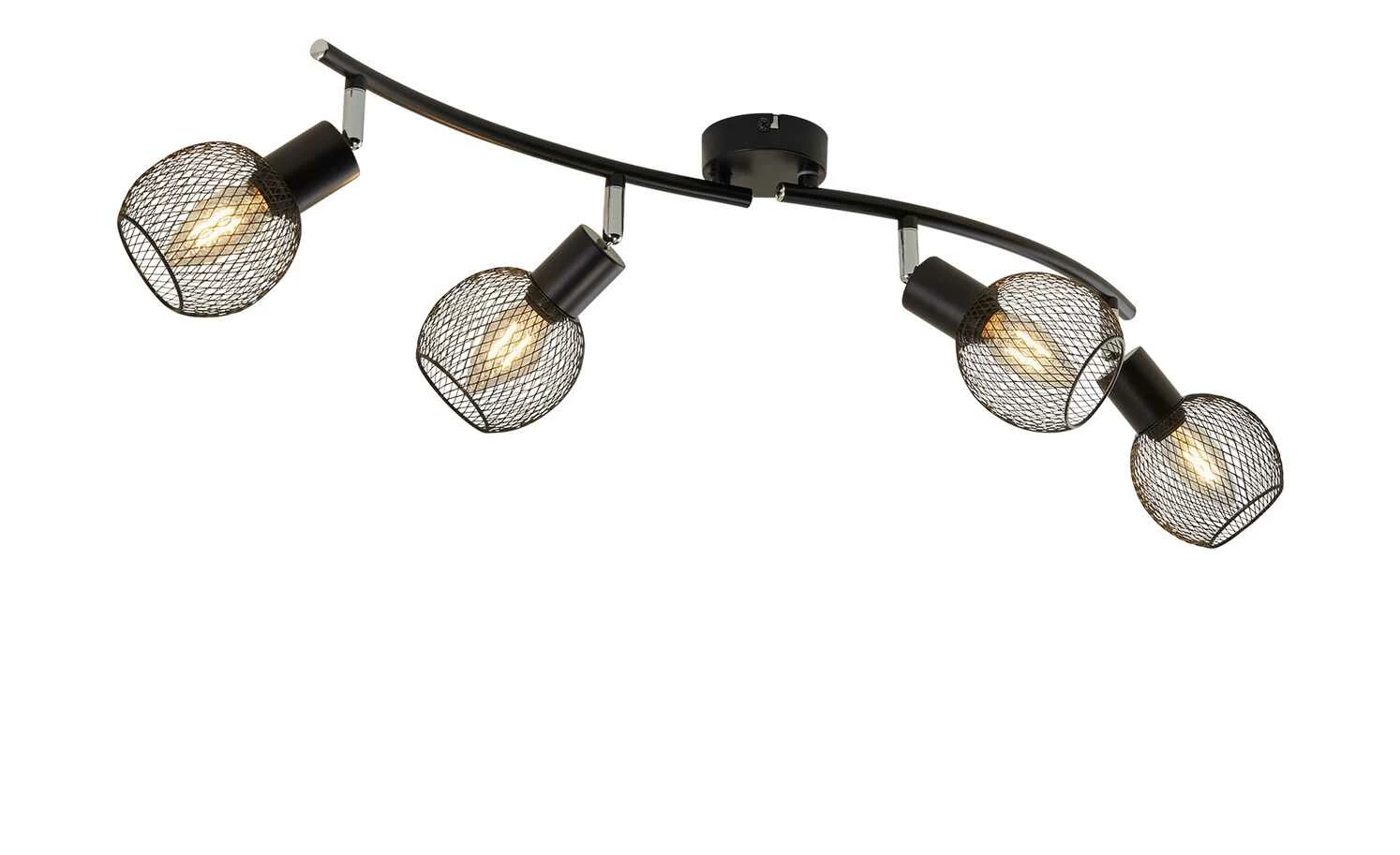 Deckenstrahler, 4-flammig, Drahtschirm schwarz – Bild 2