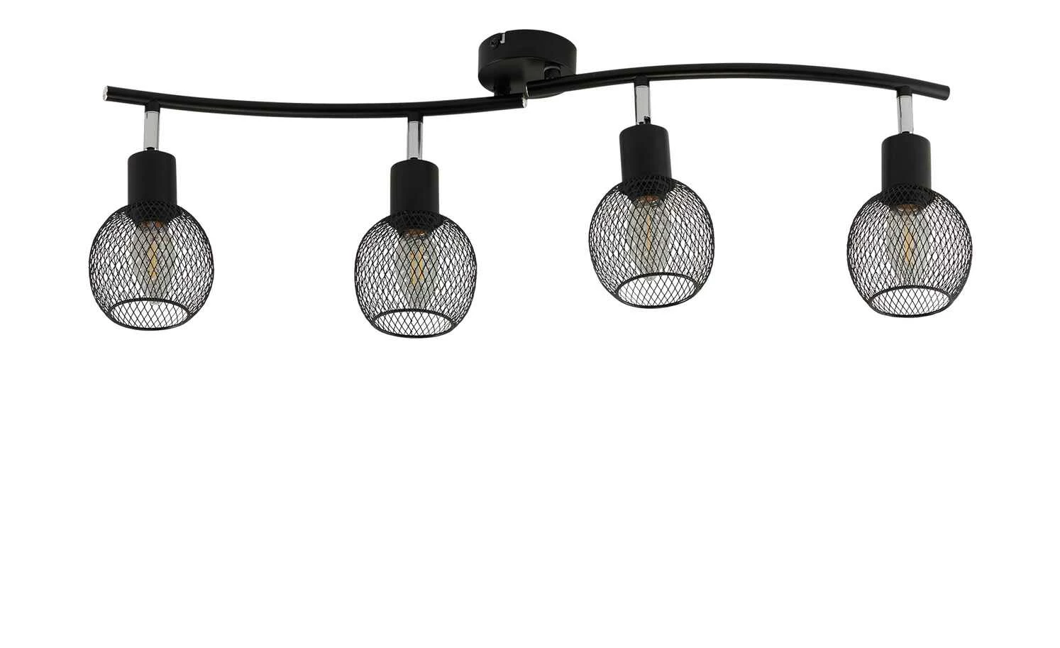 Deckenstrahler, 4-flammig, Drahtschirm schwarz – Bild 4