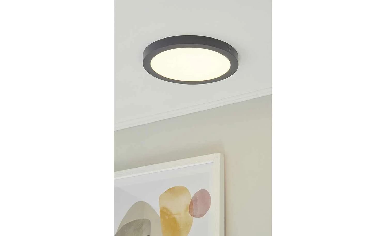 LED-Deckenleuchte, rund, dunkelgrau