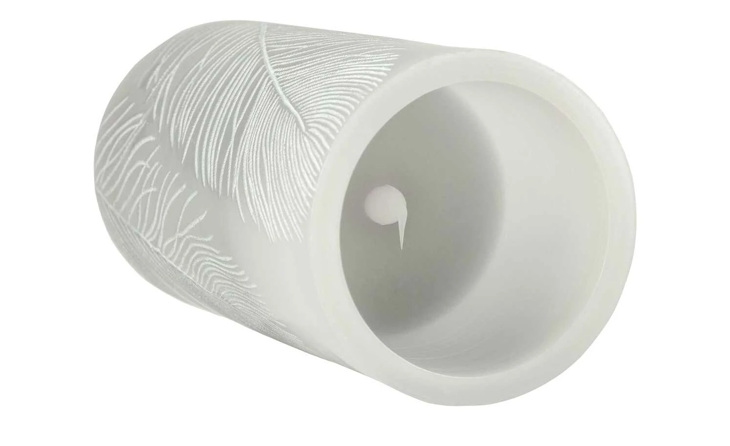 LED-Echtwachs-Kerzen 2er-Set, grau mit Federoptik – Bild 5