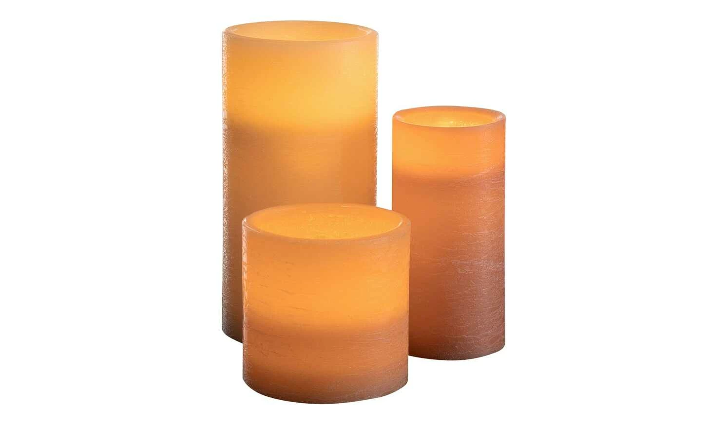 LED-Echtwachs-Kerzen 3er-Set, apricot – Bild 6