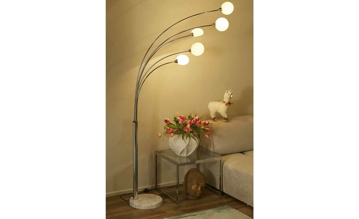 KHG Bogenleuchte, 5-flammig, chrom – Bild 3