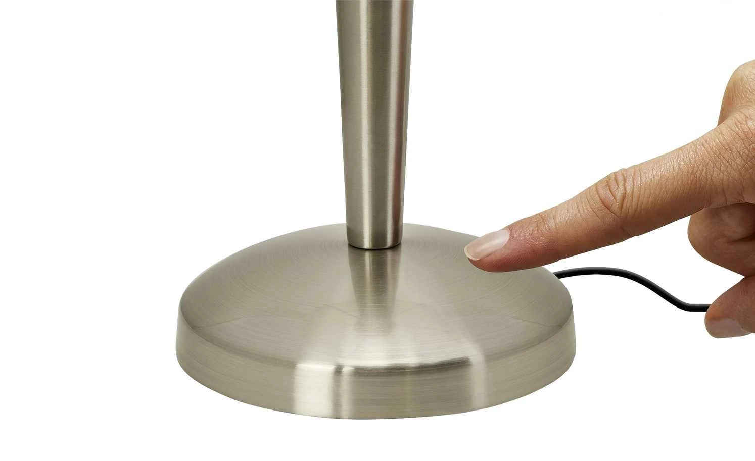 KHG Tischlampe nickel matt mit Touchdimmer – Bild 4