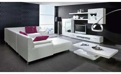 KHG Stehleuchte chrom mit schwarzem Stoffschirm