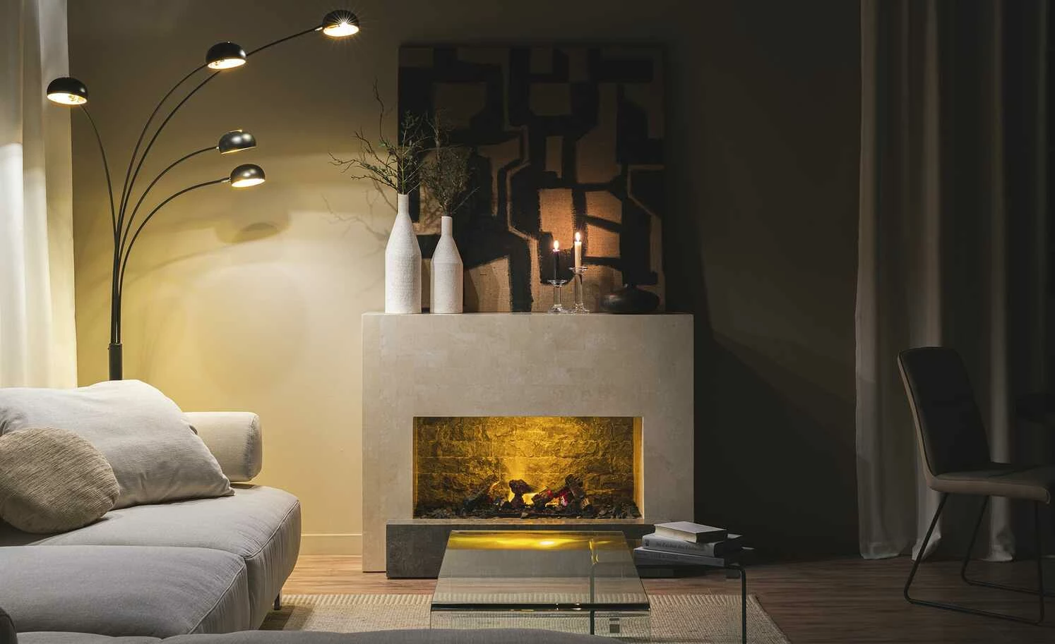 HOME STORY Bogenleuchte schwarz mit 5 Armen – Bild 4