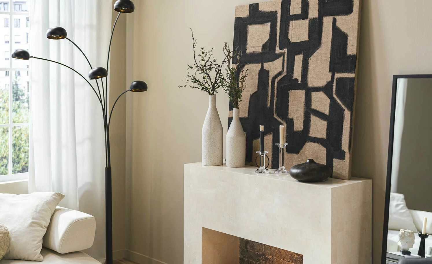 HOME STORY Bogenleuchte schwarz mit 5 Armen – Bild 3