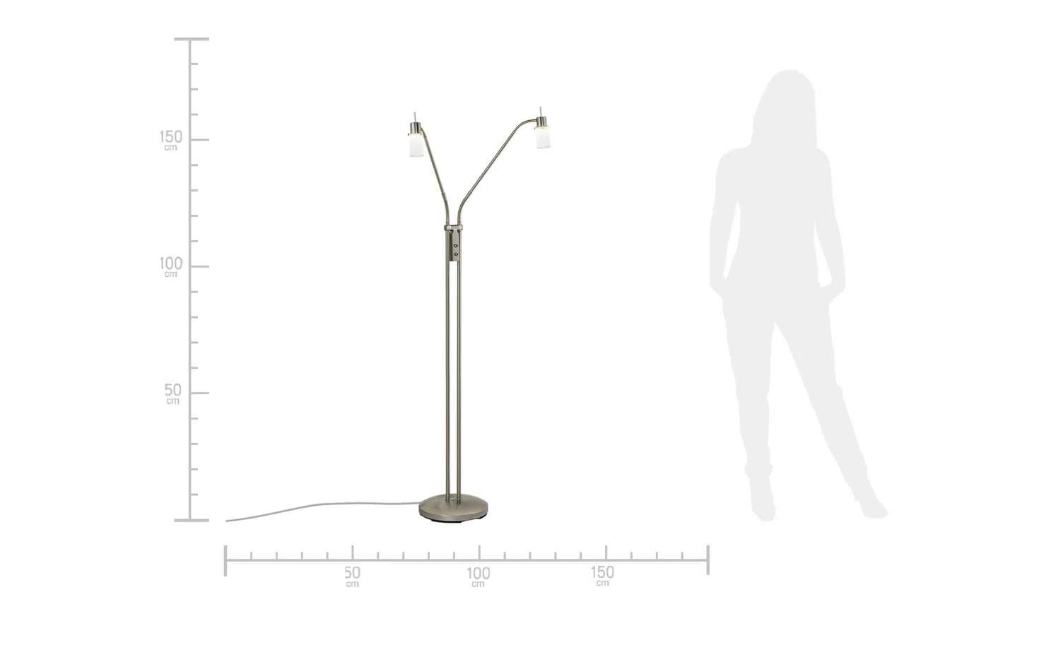 Paul Neuhaus LED- Stehleuchte, 2-flammig, nickel matt – Bild 8