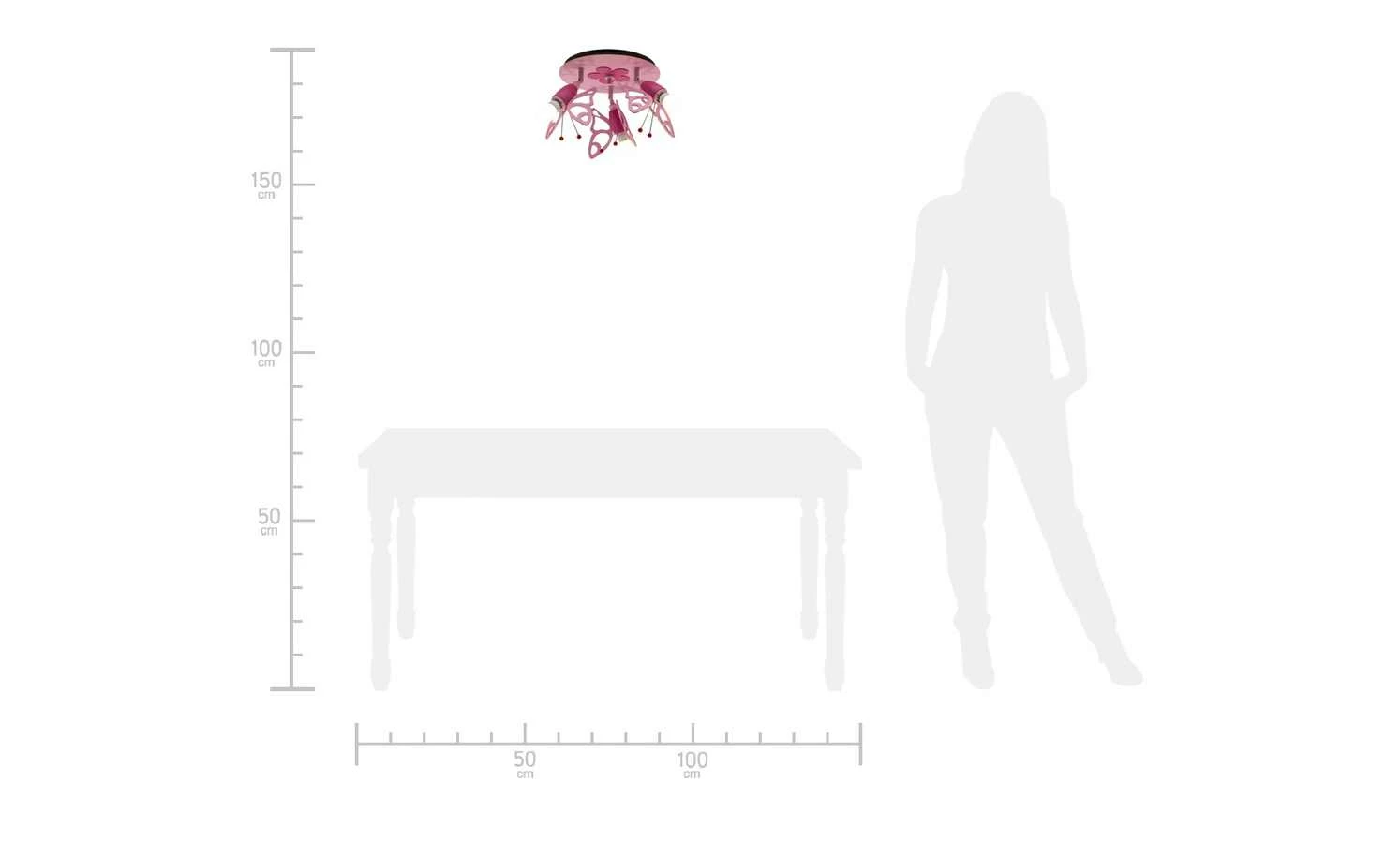Deckenstrahler Schmetterlinge Holz rosa – Bild 3