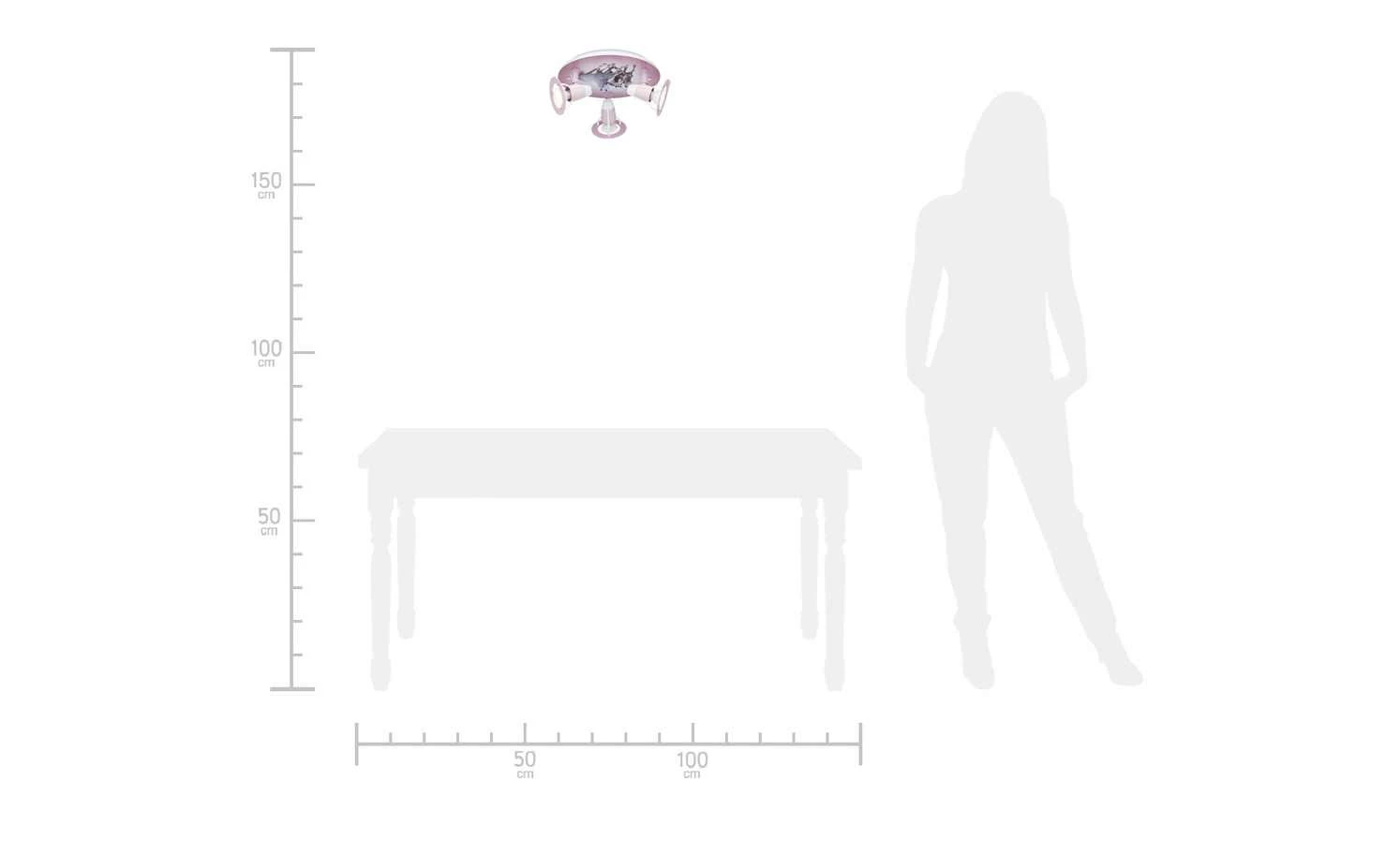 Deckenleuchte, 3-flammig, `Pferde` – Bild 7